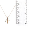 Unisex 14K Yellow Gold Cross of Nails Pendant with 0.16 CT Diamonds