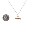 Men's 14K Rose Gold Cross of Nails Pendant with 0.16 CT Diamond