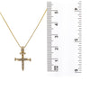 Unisex 14K Yellow Gold Cross of Nails Pendant with 0.40 CT Diamonds