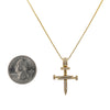 Unisex 14K Yellow Gold Cross of Nails Pendant with 0.40 CT Diamonds