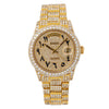 Rolex Day-Date Diamond Watch, 18038 36mm, Champagne Custom Arabic Diamond Dial With 15.75 CT Diamonds