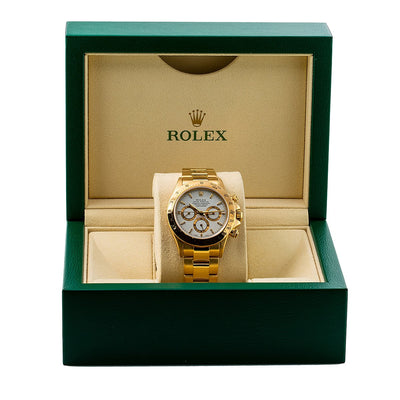 Rolex Daytona 16528 White Dial 40MM Yellow Gold Bracelet