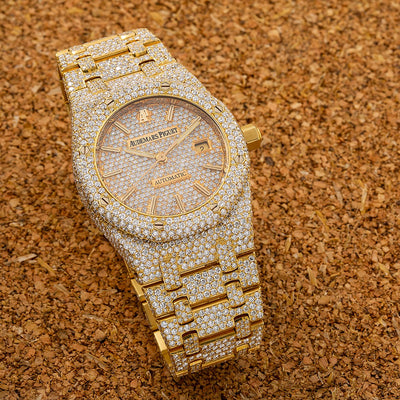 Audemars Piguet Royal Oak 15454BA 33MM Champagne Diamond Dial With 17.95 CT Diamonds