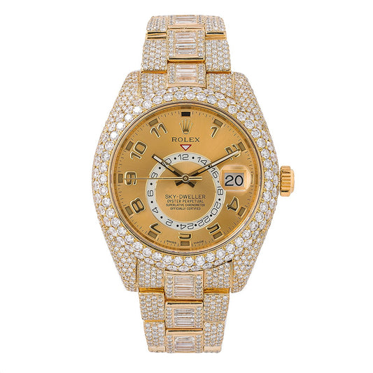 Rolex Sky-Dweller Diamond Watch, 326938 42mm, Champagne Dial With 31.00 CT Diamonds