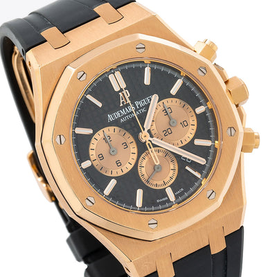 Audemars Piguet Royal Oak Chronograph 26320OR 41MM Black Dial With Leather Bracelet