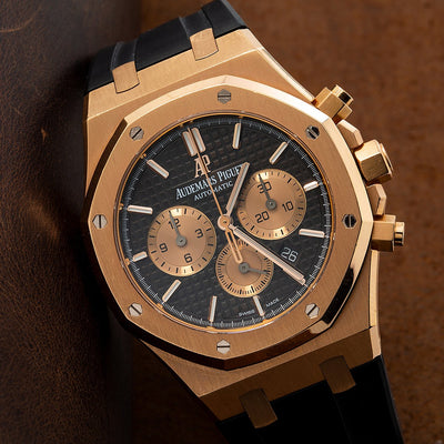 Audemars Piguet Royal Oak Chronograph 26320OR 41MM Black Dial With Leather Bracelet