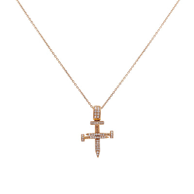 Unisex 14K Rose Gold Pendant with 0.26 CT Diamonds