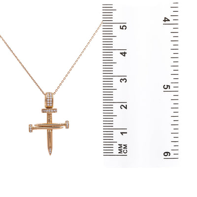 Unisex 14k Rose Gold Pendant with 0.20 Ct Diamonds