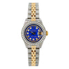 Rolex Lady-Datejust Diamond Watch, 69173 26mm, Blue Diamond Dial With 1.05 CT Diamonds Two Tone Bracelet