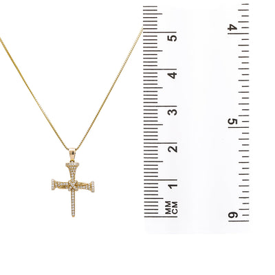 Unisex 14k Yellow Gold Cross with 0.35 Ct Diamonds