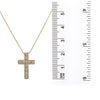 Unisex 14K Yellow Gold Cross Pendant with 0.90 CT Diamonds