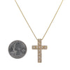 Unisex 14K Yellow Gold Cross Pendant with 0.90 CT Diamonds