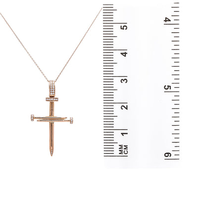 Unisex 14k Rose Gold Pendant with 0.35 Ct Diamonds