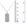 Men's 14K White Gold Dog Tag Pendant with 3.07 CT Diamonds