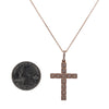 Unisex 14K Rose Gold Cross Pendant with 0.62 CT Diamonds