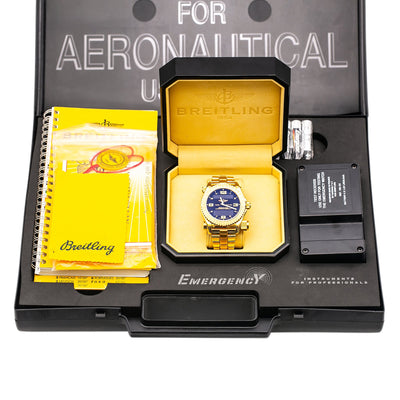 Breitling Emergency K76321 43MM Black Dial With 18k Yellow Gold Bracelet