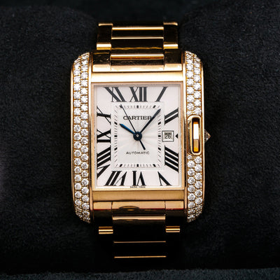 Cartier Tank Anglaise WT100003 30MM Flinque Silver Dial With 1.74 CT Diamonds