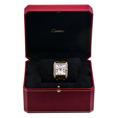 Cartier Tank Anglaise WT100003 30MM Flinque Silver Dial With 1.74 CT Diamonds