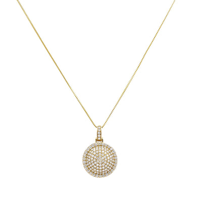 14k Yellow Gold Pendant with 1.8 Ct Diamonds