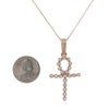 Unisex 14K Rose Gold Ankh Pendant with 1.10 CT Diamonds