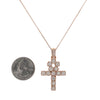 Unisex 14K Rose Gold Ankh Pendant with 1.85 CT Diamonds