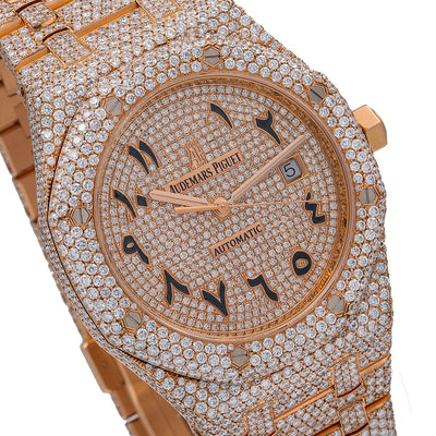 Audemars Piguet Royal Oak Self Winding 15400OR 41MM Champagne Diamond Dial With 27.95 CT Diamonds