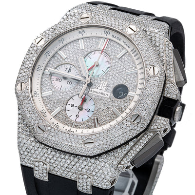 Audemars Piguet Royal Oak Offshore Chronograph 26170ST 42MM White Diamond Dial With 14.09 CT Diamonds