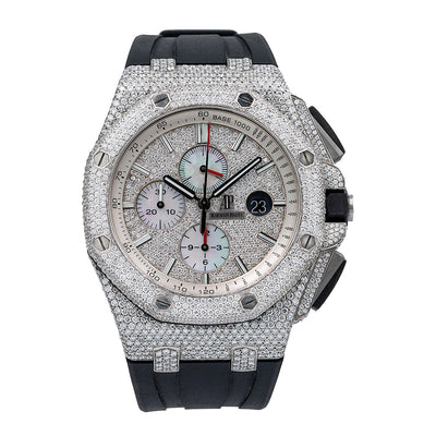 Audemars Piguet Royal Oak Offshore Chronograph 26170ST 42MM White Diamond Dial With 14.09 CT Diamonds