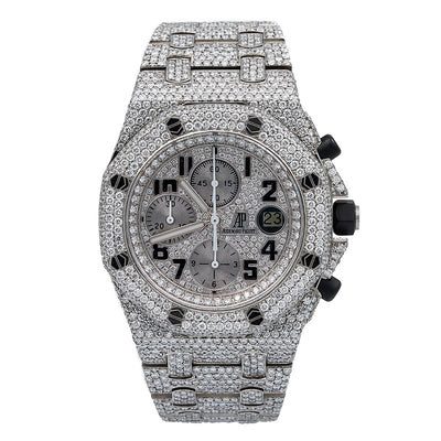 Audemars Piguet Royal Oak Offshore Chronograph 25721ST 42MM Silver Diamond Dial With 26.25 CT Diamonds