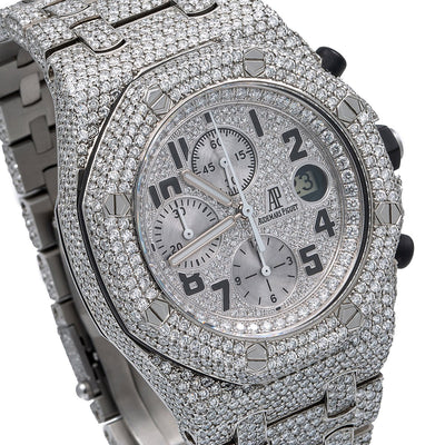 Audemars Piguet Royal Oak Offshore Chronograph 25721ST 42MM Silver Diamond Dial With 26.25 CT Diamonds