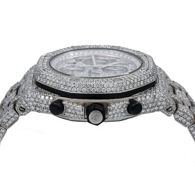 Audemars Piguet Royal Oak Offshore Chronograph 25721ST 42MM Silver Diamond Dial With 26.25 CT Diamonds