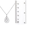 18K White Gold Floating Oval Chain Women's Pendant with 0.40CT Diamonds