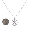 18K White Gold Floating Circle Chain Women's Pendant with 0.34CT Diamonds