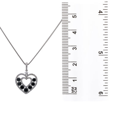 14K White Gold Floating Hearts Women's Pendant with 1.76CT Diamonds