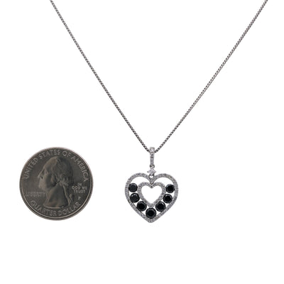 14K White Gold Floating Hearts Women's Pendant with 1.76CT Diamonds