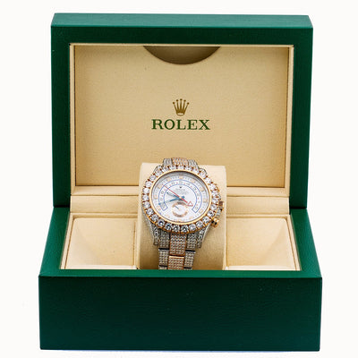 Rolex Yacht-Master II Diamond Watch, 116681 44mm, White Dial With 17.50 CT Diamonds