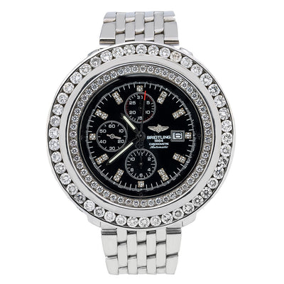 Breitling Navitimer World A24322 46MM Black Diamond Dial With 10.80 CT Diamonds