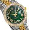 Rolex Datejust Diamond Watch, 1601 36mm, Green Diamond Dial With 8.25 CT Diamonds