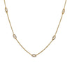 18K Yellow Gold Women's Necklace, 18" chain and diamonds