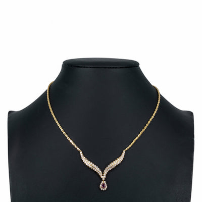 14K Yellow Gold Women's Necklace, 18" chain