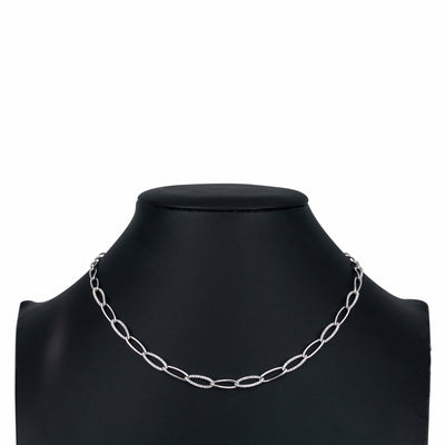 18K White Gold Women's Necklace, 18" chain