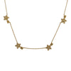 18K Yellow Gold Women's Necklace, 18" chain and diamonds