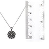 14K White Gold 16 Petals Flower Women's Pendant with 1.68CT Diamonds