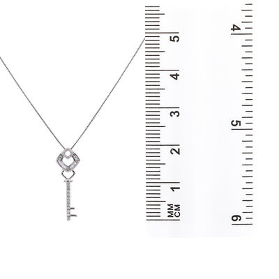 18K White Gold Key Women's Pendant with 0.56CT Diamonds