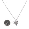 14K White Gold Floating Hearts Women's Pendant with 1.75CT Diamonds