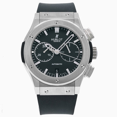 Hublot Classic Fusion Chronograph 541.NX.1171.RX 42MM Black Dial With Rubber  Bracelet