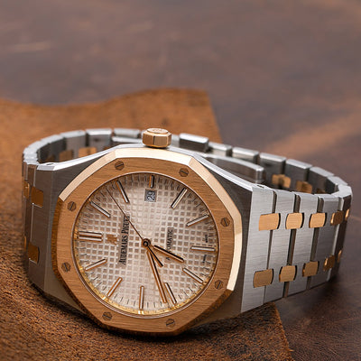 Audemars Piguet Royal Oak Self Winding 15400SR 41MM White Dial With Two Tone Bracelet