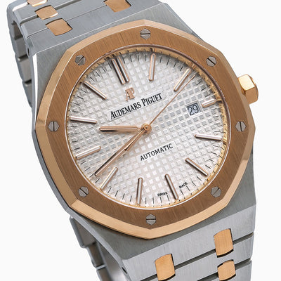 Audemars Piguet Royal Oak Self Winding 15400SR 41MM White Dial With Two Tone Bracelet