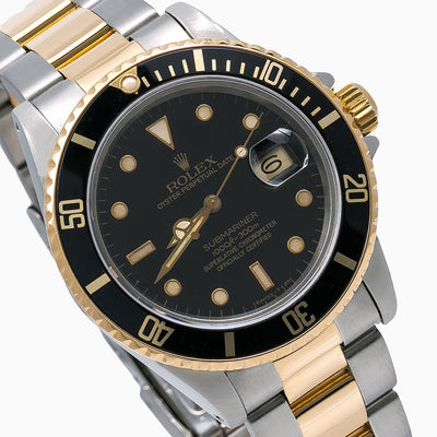 Rolex Submariner Date 16803 40MM Black Dial With Two Tone Bracelet