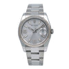 Rolex Datejust Diamond Watch, 116234 36mm, Rhodium Waves Dial Diamond on 6&9 Fluted Oyster Watch